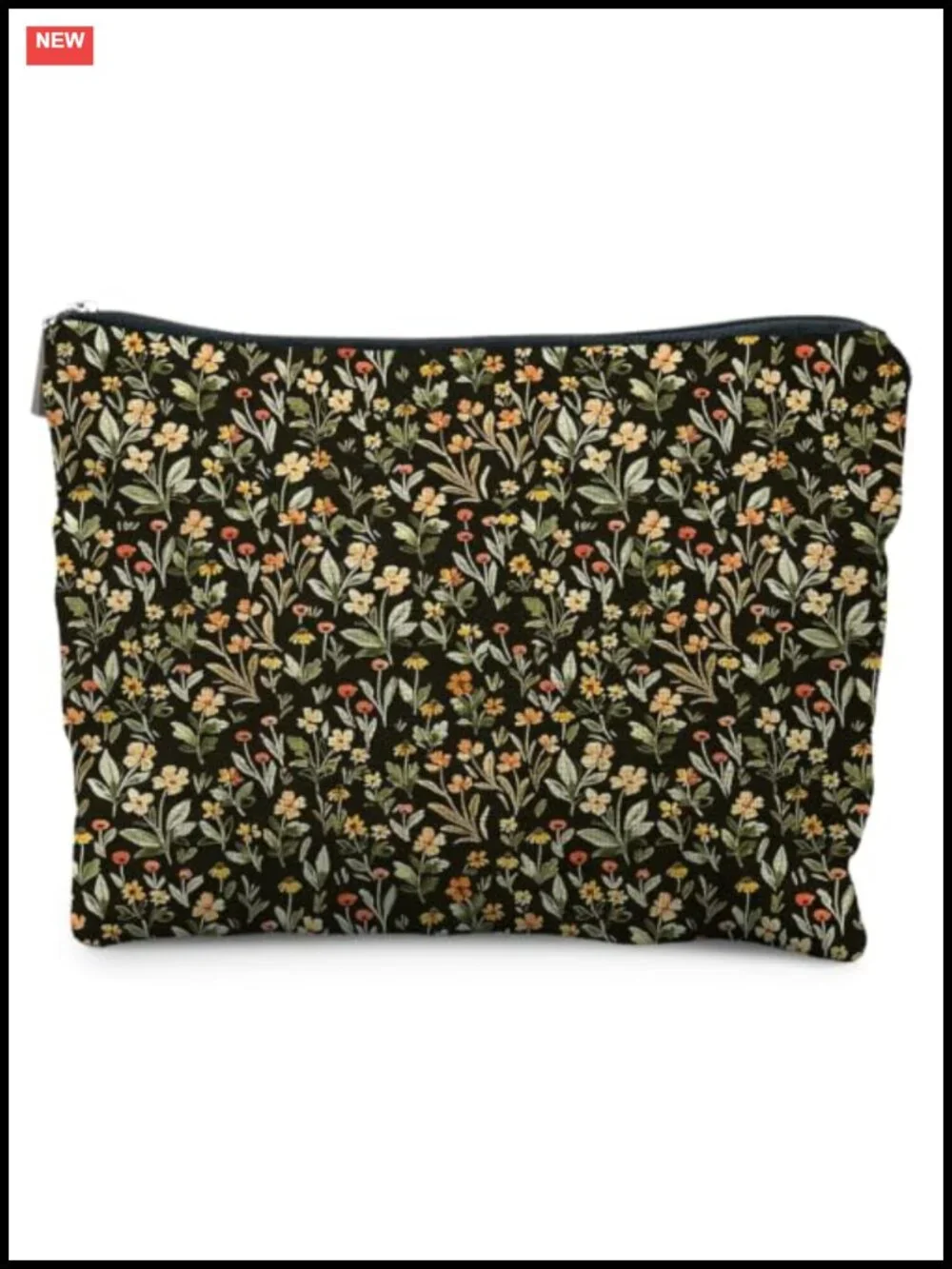 Canvas Cosmetic Bag Linen-Look Storage Organizer Travel Toiletry Pouch Gift for